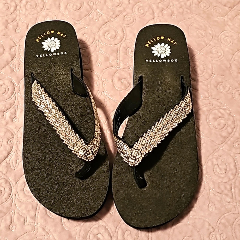 Rhinestone Flip-flops - Yellowbox NWOT